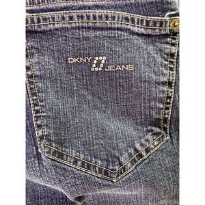 DKNY Bootcut Jeans Women's Size 10 Y2K Rhinestone Logo Medium Wash‎